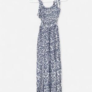 Elegant Blue and White Women's Dress